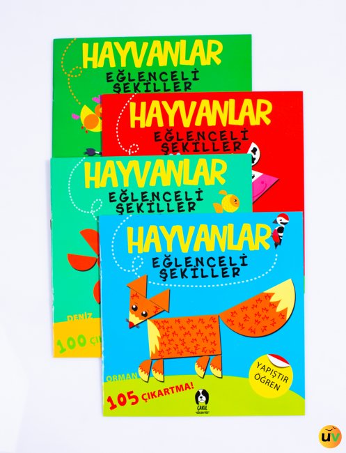 Set Hayvanlar Eğlenceli Şekiller - 4 Kitap